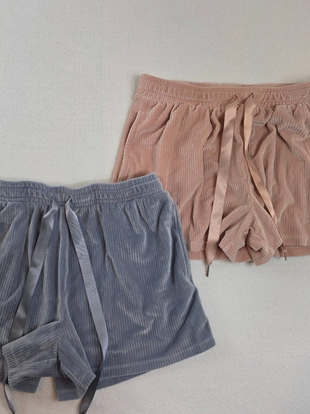 Jaclyn Intimates Ribbed Velvet Corduroy Pajama Lounge Shorts Set